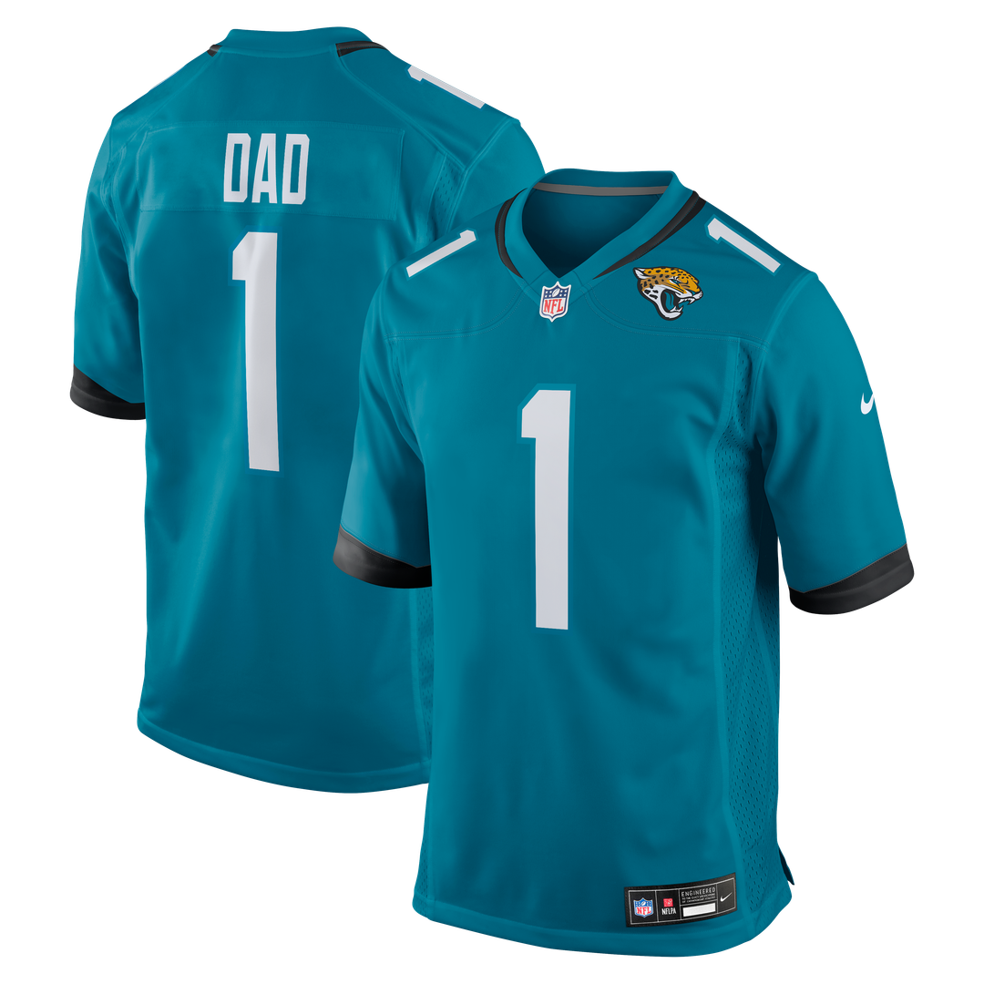 Jacksonville Jaguars Number 1 Dad Nike Teal Game Jersey