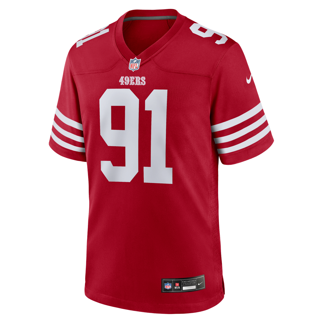 San Francisco 49ers Earnest Brown IV Nike Scarlet Team Game Jersey