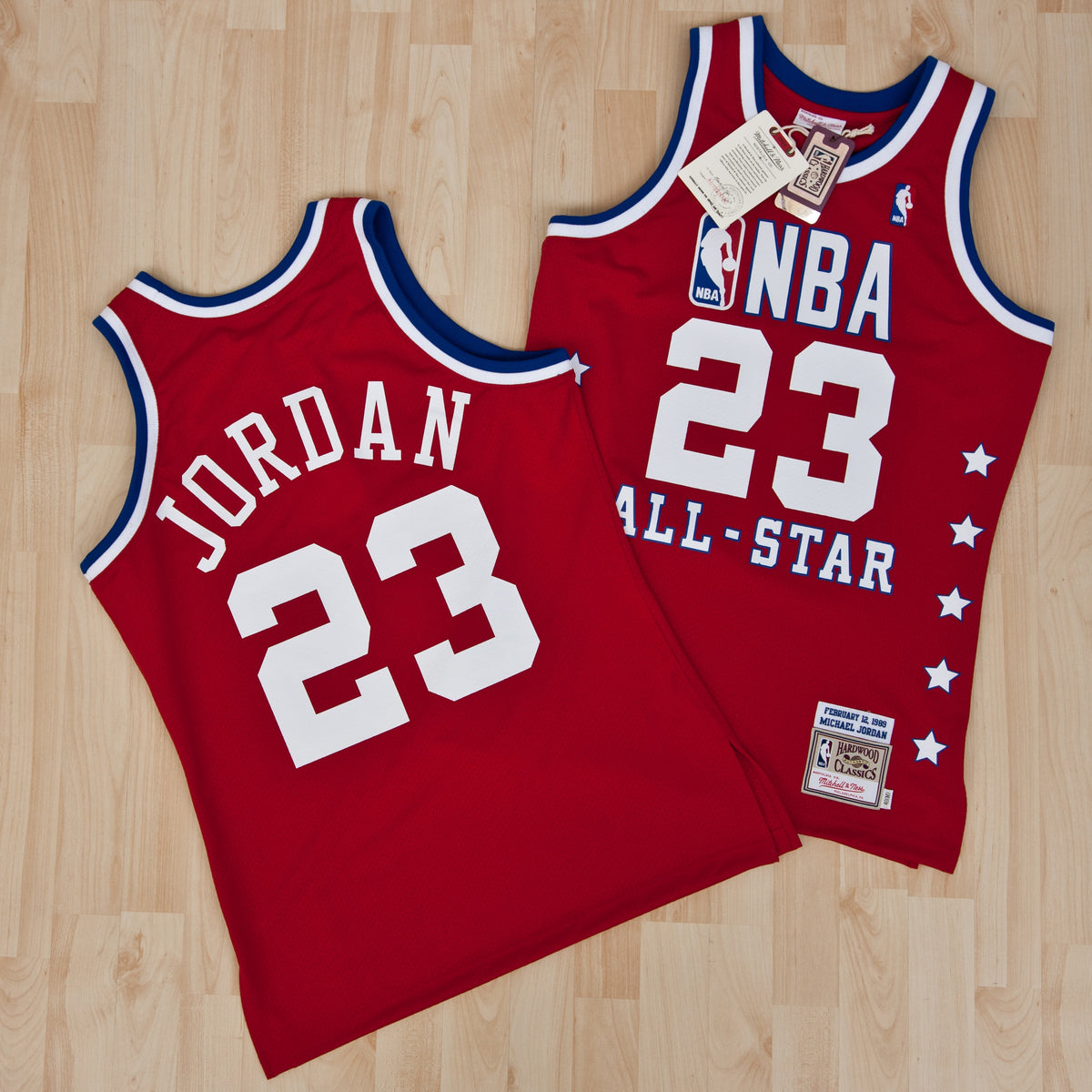 NBA All-Star East Michael Jordan 1989 Authentic Jersey By Mitchell & Ness - Red