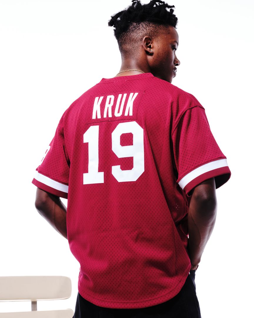 Philadelphia Phillies John Kruk Mitchell & Ness Burgundy Big & Tall Cooperstown Collection Mesh Batting Practice Jersey