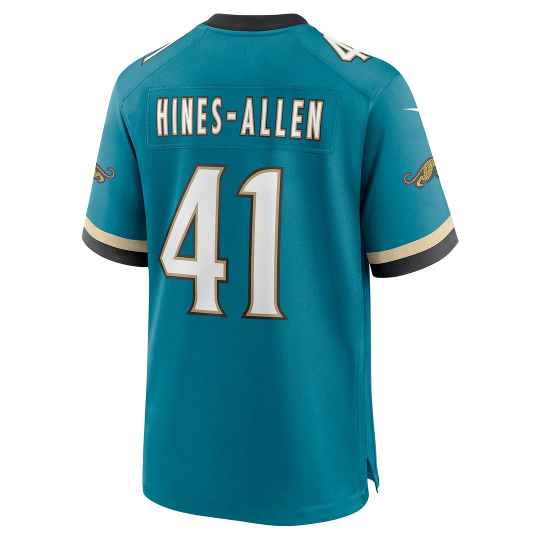 Jacksonville Jaguars Josh Hines-Allen Nike Teal Prowler Throwback Player Game Jersey