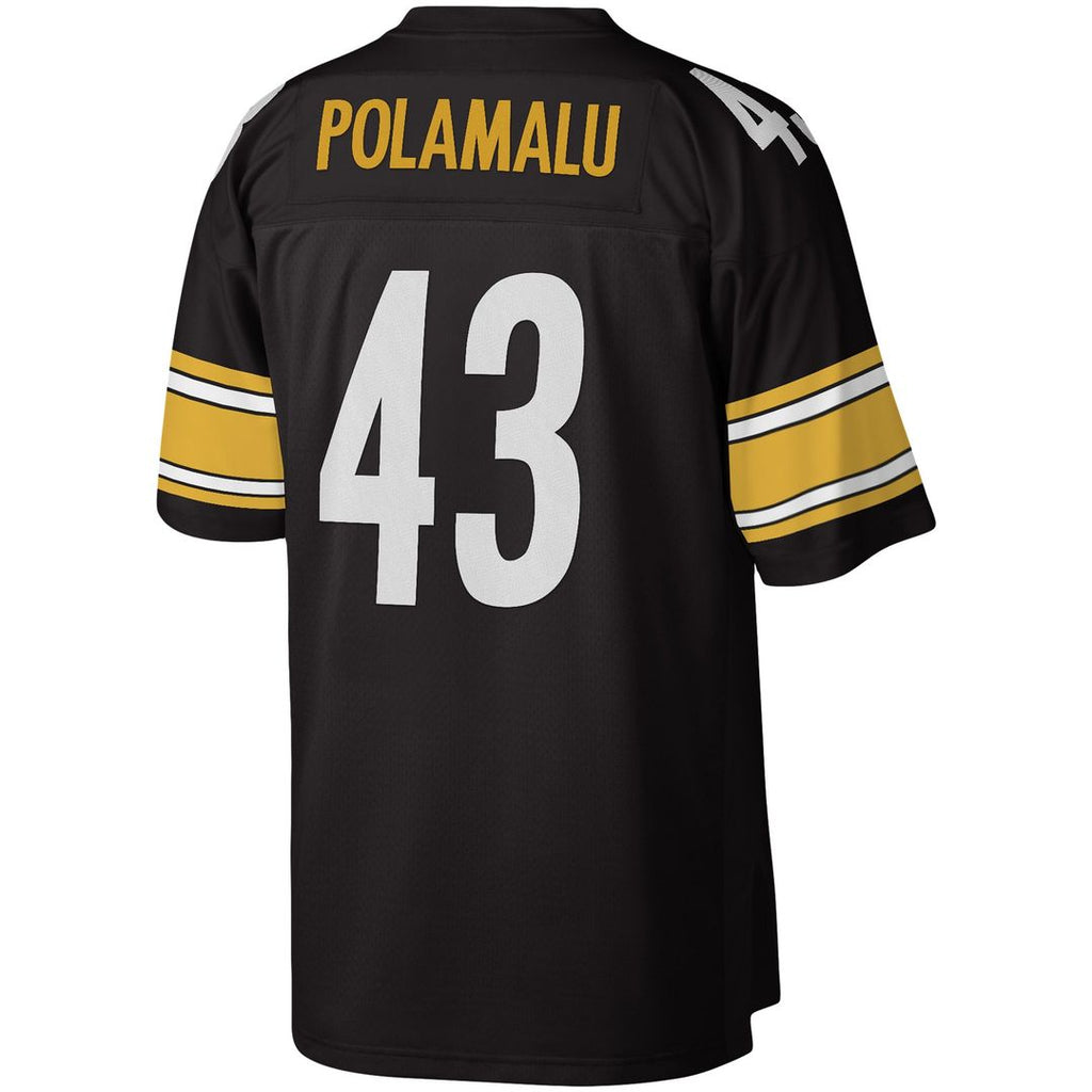 Pittsburgh Steelers Troy Polamalu Mitchell & Ness Black Legacy Replica Jersey