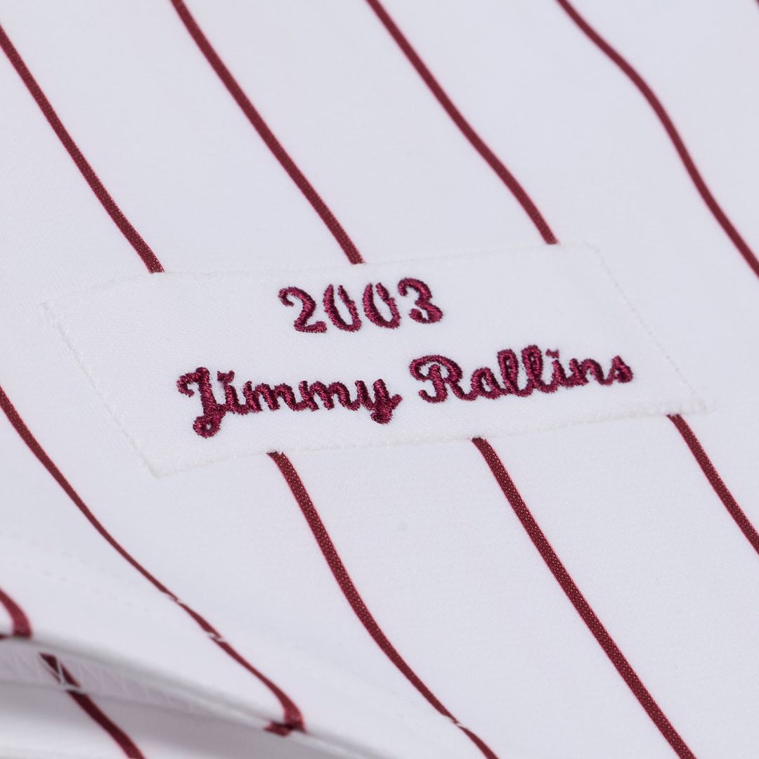 Philadelphia Phillies Jimmy Rollins Mitchell & Ness White 2003 Cooperstown Collection Authentic Jersey