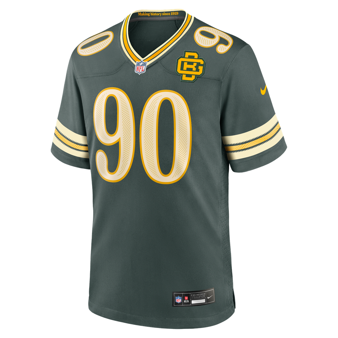 Green Bay Packers Lukas Van Ness Nike Green 2026 Rivalries Collection Game Jersey
