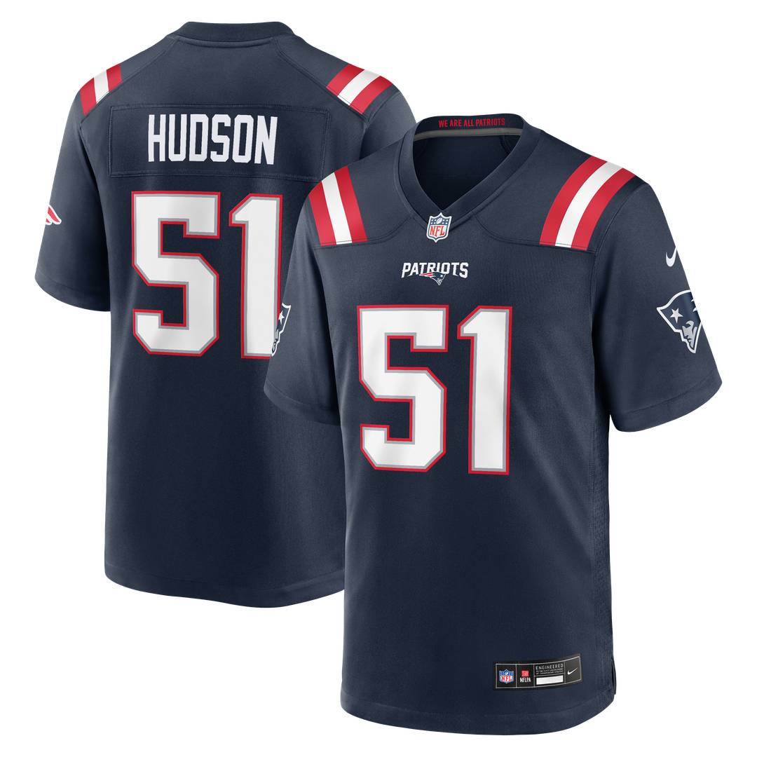 New England Patriots James Hudson Nike Navy Team Game Jersey