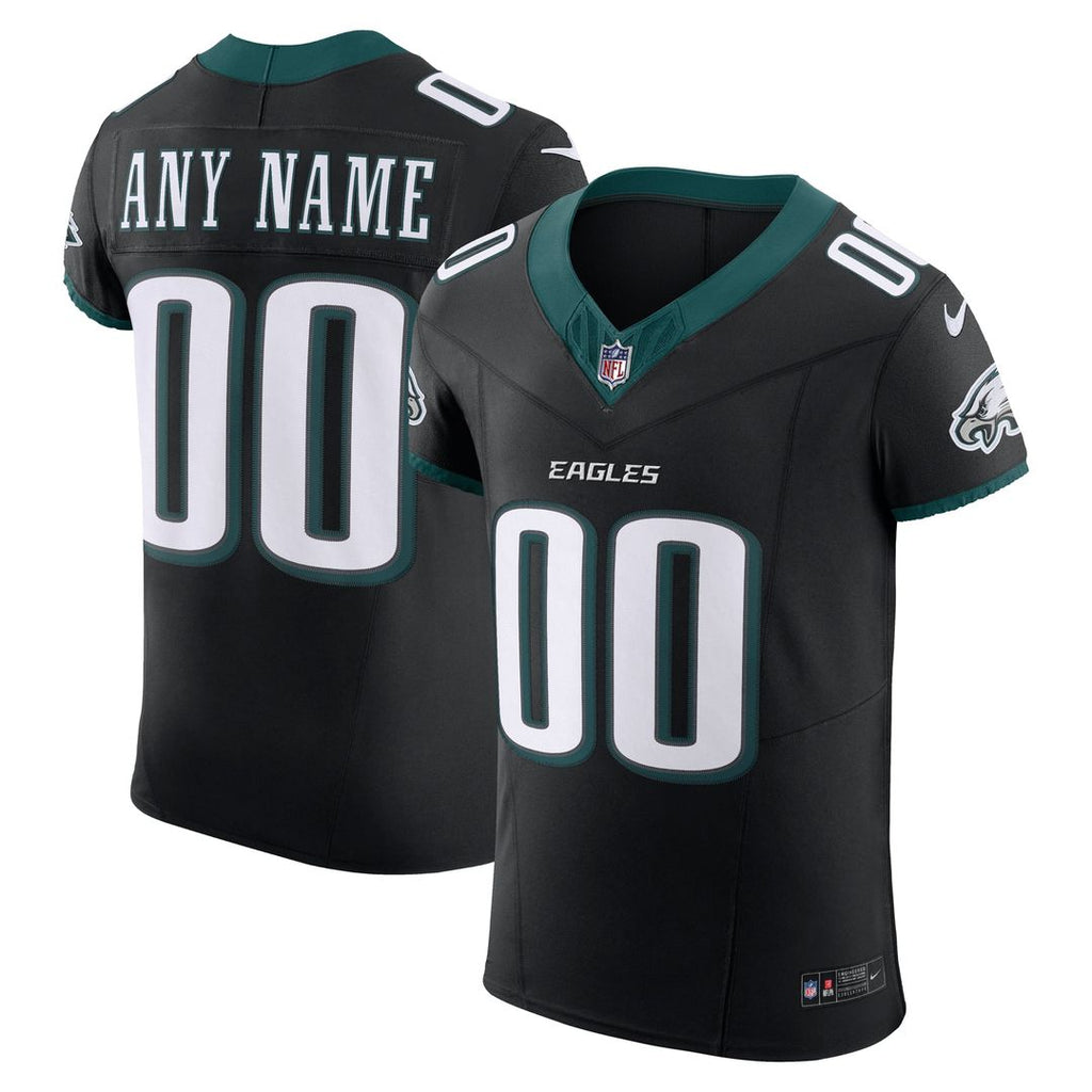 Philadelphia Eagles Nike Black Alternate Vapor F.U.S.E. Elite Custom Jersey