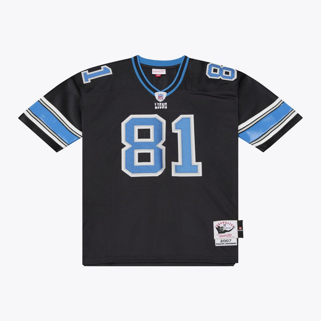 Detroit Lions Calvin Johnson Mitchell & Ness Black 2007 Authentic Throwback Jersey