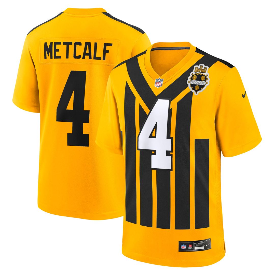 Pittsburgh Steelers DK Metcalf Nike Gold Alternate 1933 Throwback Game Jersey