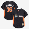 Miami Marlins Jose Fernandez Mitchell & Ness Black Authentic Batting Practice Jersey