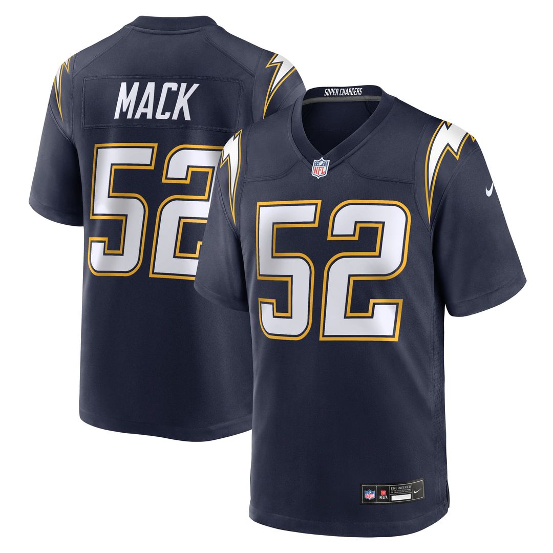Los Angeles Chargers Khalil Mack Nike Gold Alternate Charger Power Game Player Jersey