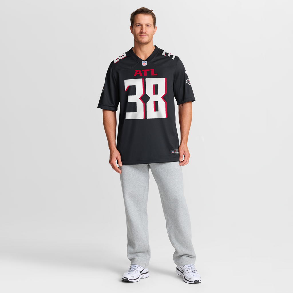Atlanta Falcons Nathan Carter Nike Black Team Game Jersey