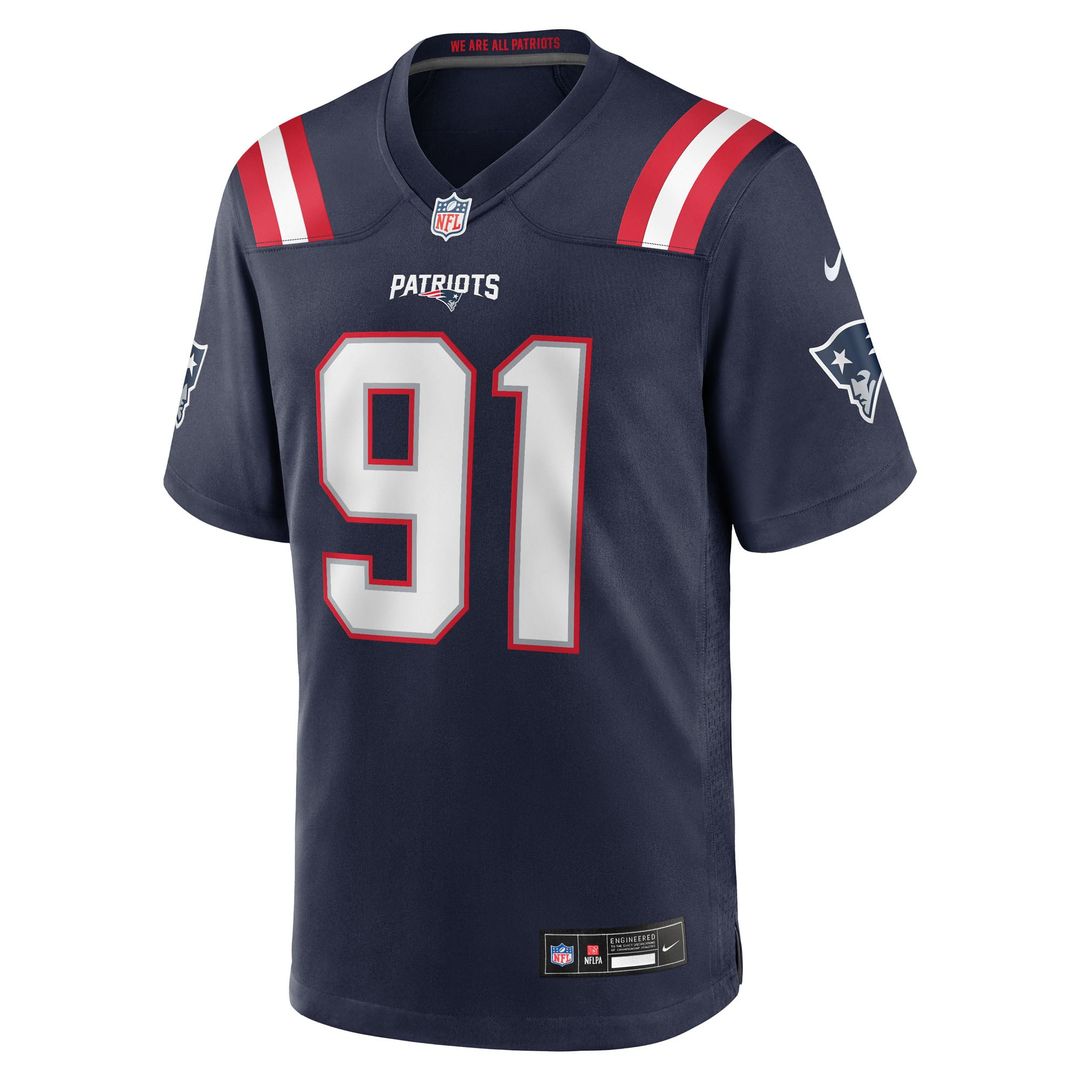 New England Patriots Elijah Ponder Nike Navy Team Game Jersey