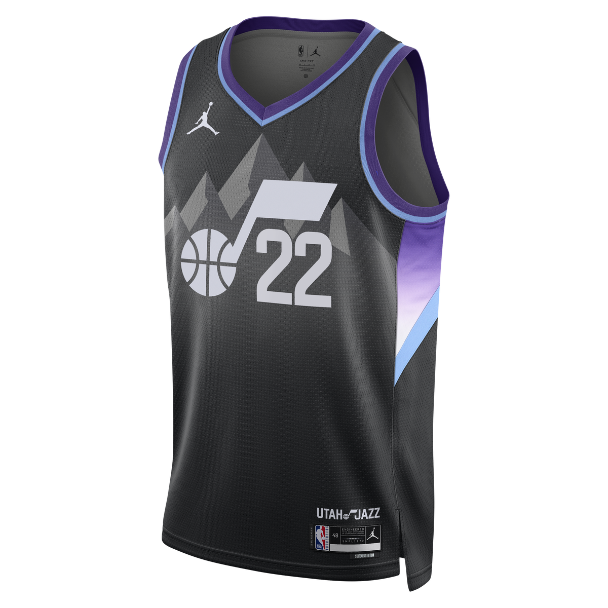 Utah Jazz Jordan Brand Statement Edition Swingman Jersey - Black - Darryn Peterson