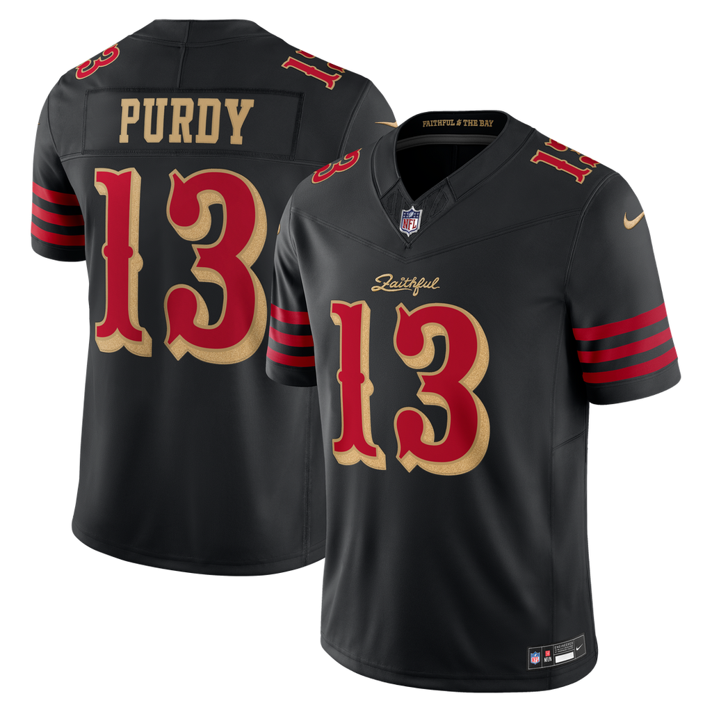 San Francisco 49ers Brock Purdy Nike Black Rivalries Collection Stitched Limited Jersey