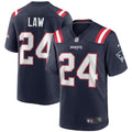 New England Patriots Ty Law Nike Navy Game Retired Player Jersey