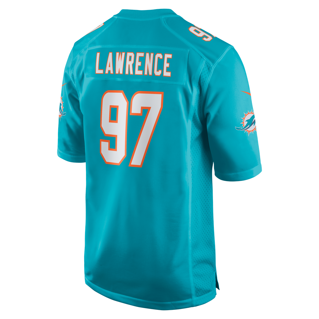 Miami Dolphins Rashard Lawrence Nike Aqua Team Game Jersey