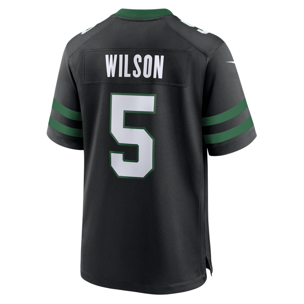 New York Jets Garrett Wilson Nike Legacy Black Alternate Game Jersey