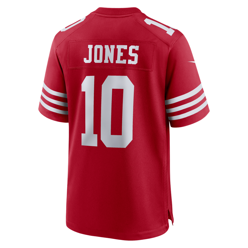 San Francisco 49ers Mac Jones Nike Scarlet Team Game Jersey