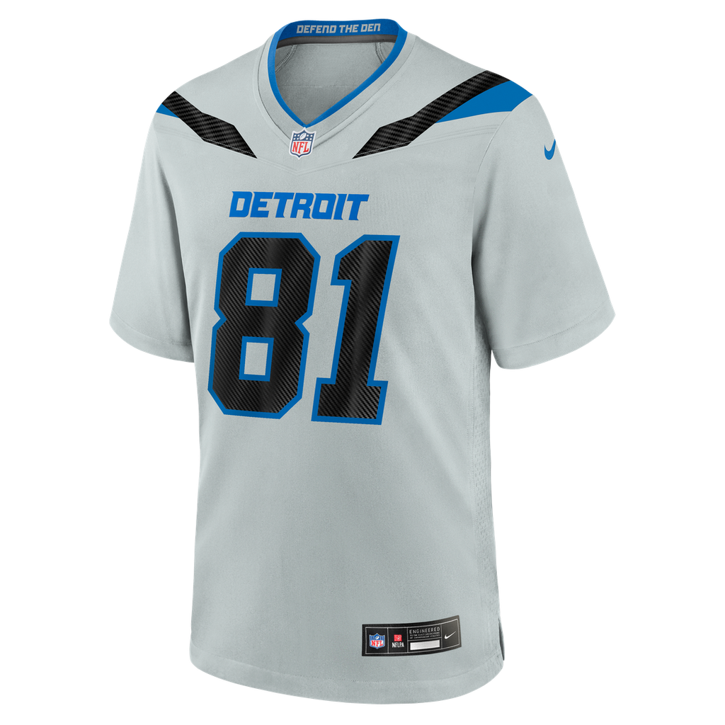 Detroit Lions Calvin Johnson Nike Silver 2026 Rivalries Collection Game Jersey