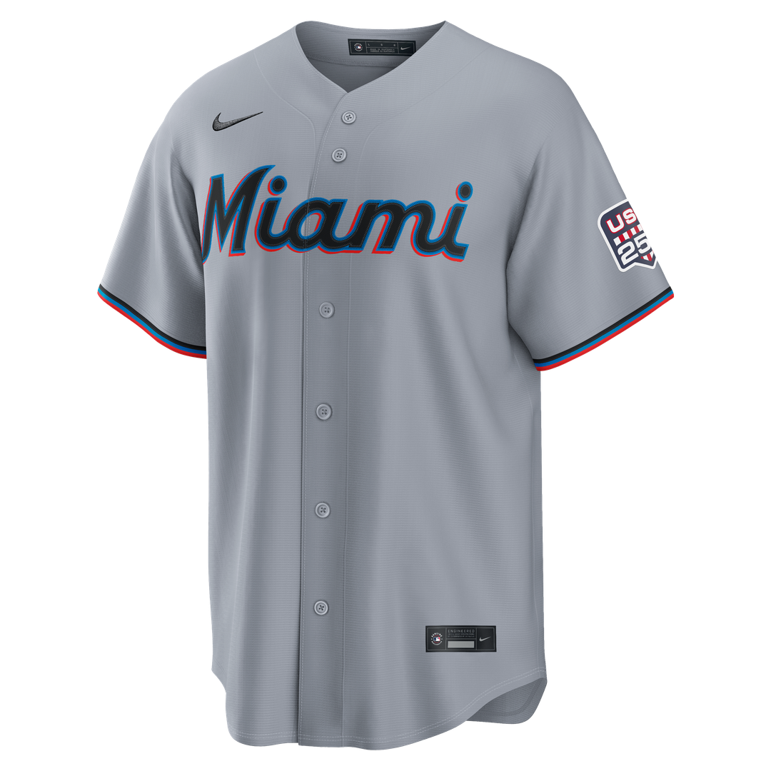 Fourth of July Miami Marlins Kyle Stowers Nike Gray USA 250 Stadium Jersey
