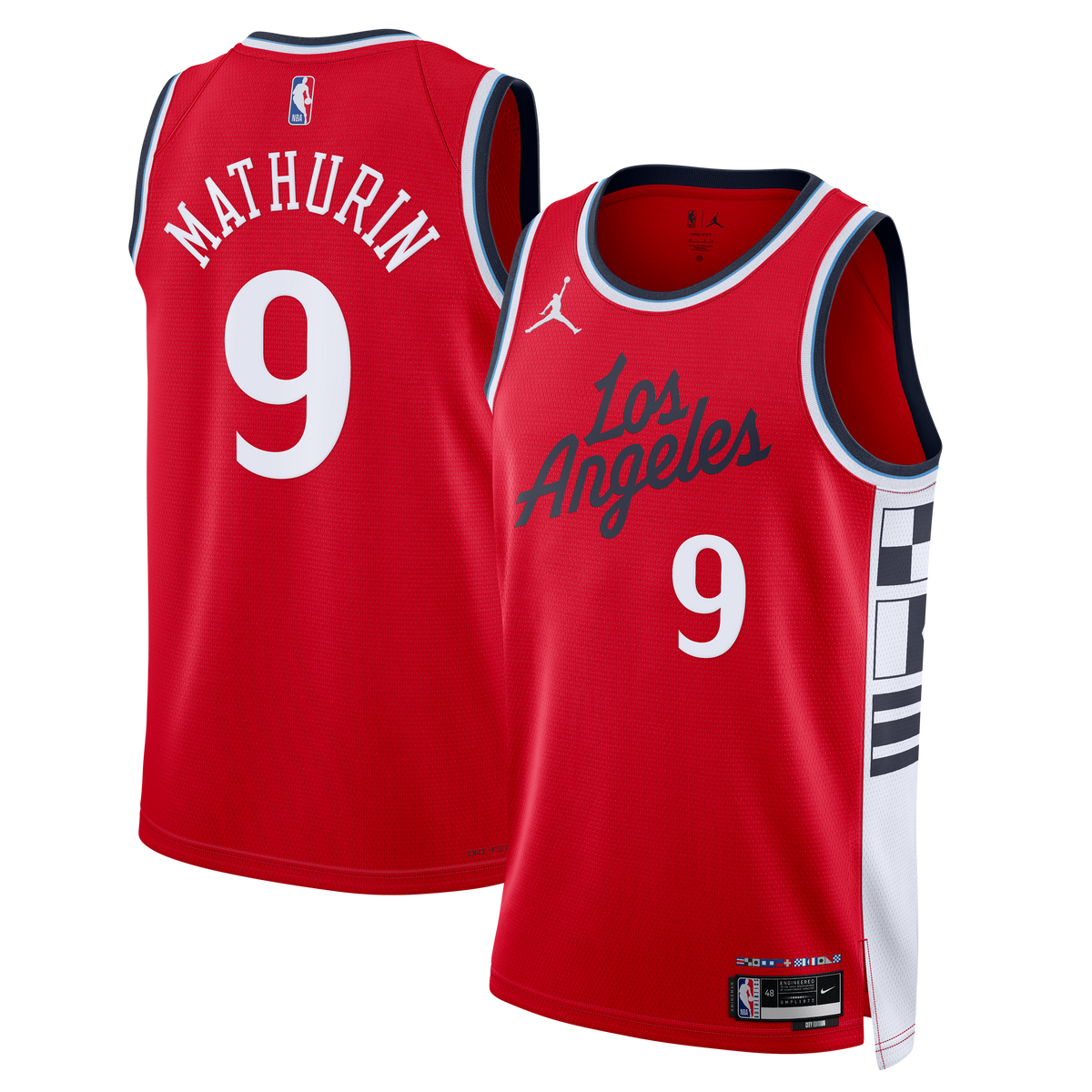 LA Clippers Jordan Brand Statement Edition Swingman Jersey - Red - Bennedict Mathurin