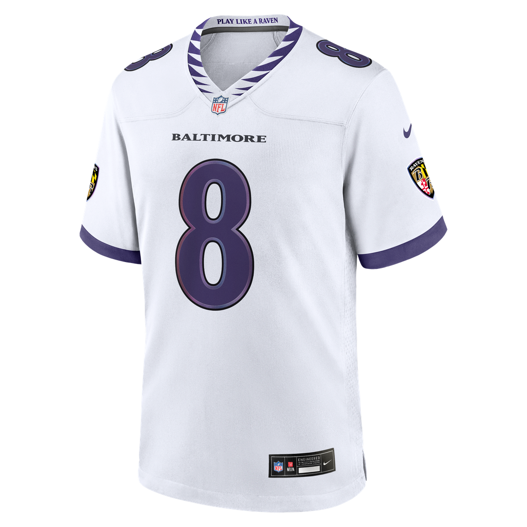 Baltimore Ravens Lamar Jackson Nike White Game Jersey