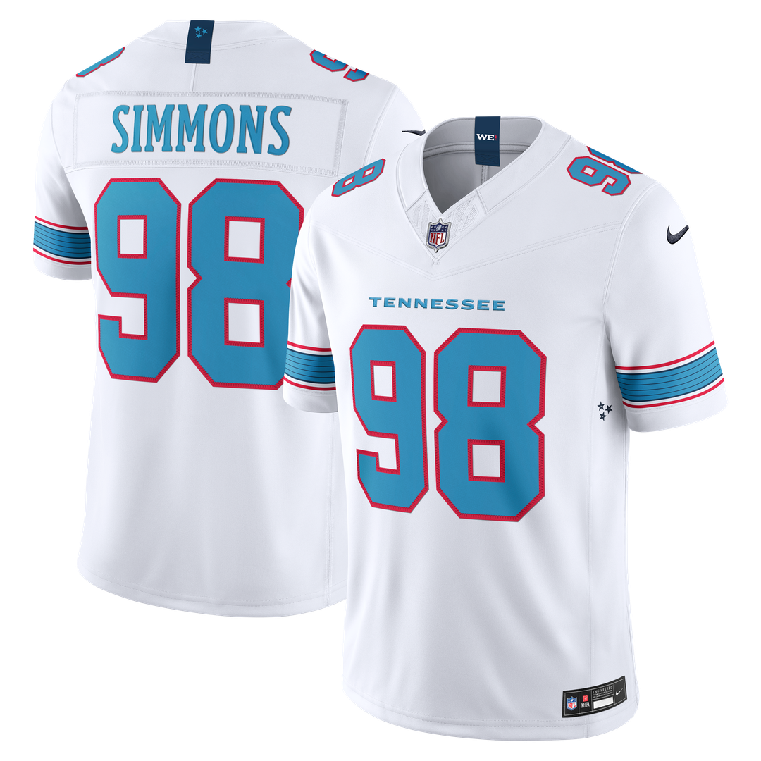 Tennessee Titans Jeffery Simmons Nike Light Blue Team Vapor F.U.S.E. Stitched Limited Jersey