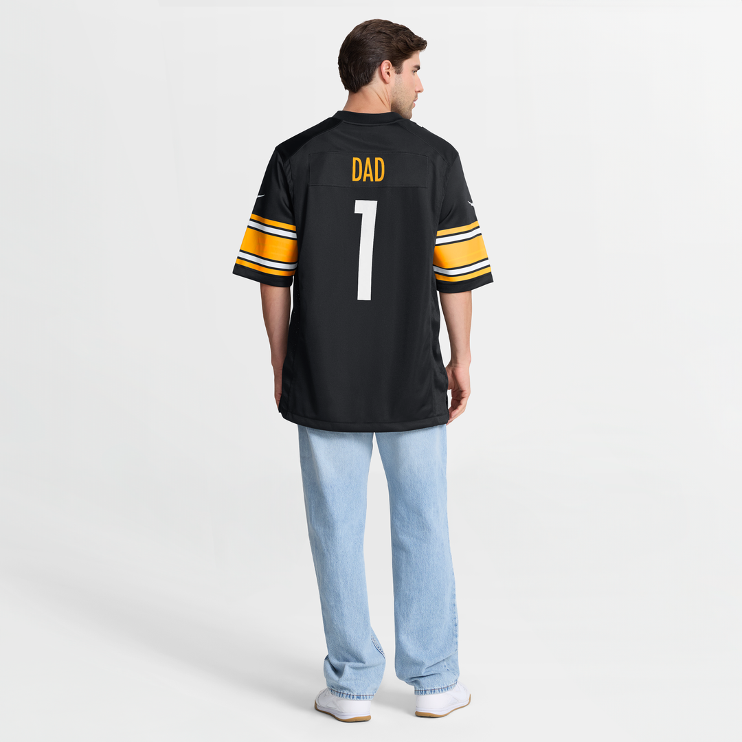 Pittsburgh Steelers Number 1 Dad Nike Black Game Jersey