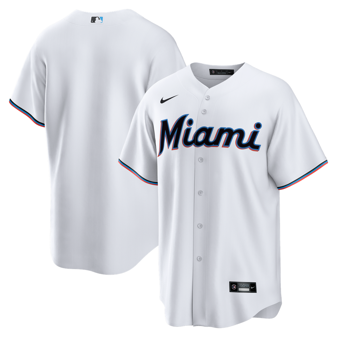 Miami Marlins Nike White Home Big & Tall Replica Jersey