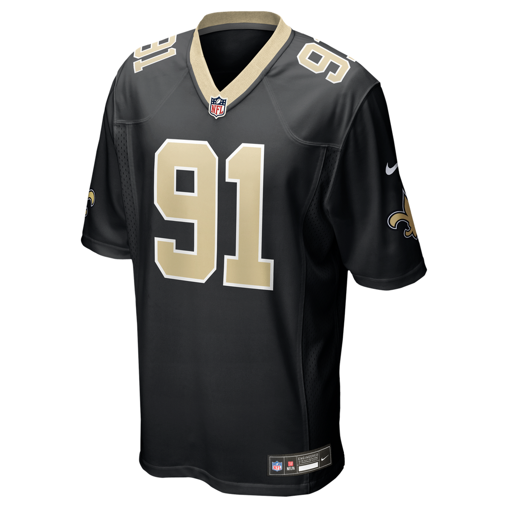 New Orleans Saints Vernon Broughton Nike Black Team Game Jersey
