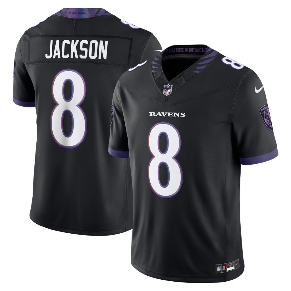 Baltimore Ravens Lamar Jackson Nike Black Alternate Alternate Vapor F.U.S.E. Stitched Limited Jersey