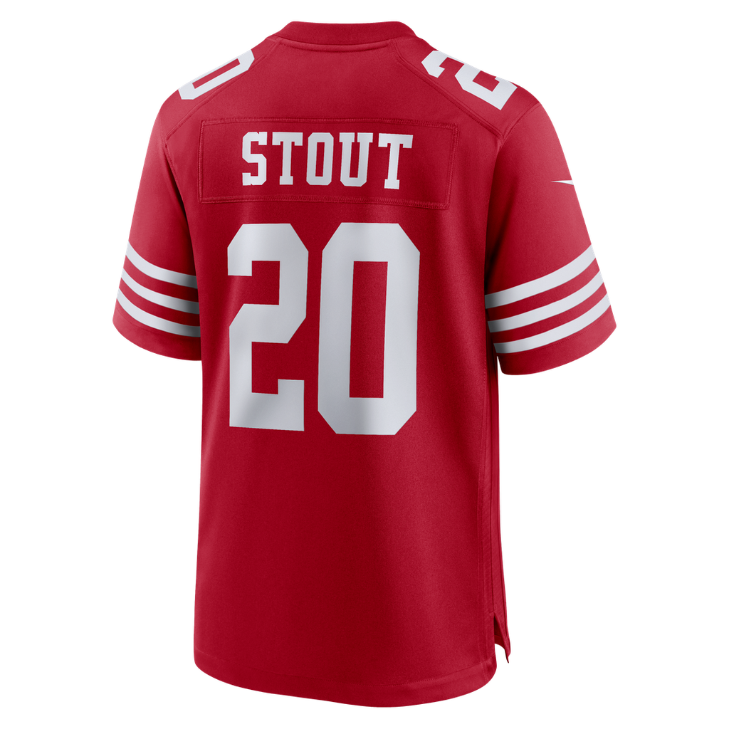San Francisco 49ers Upton Stout Nike Scarlet Team Game Jersey