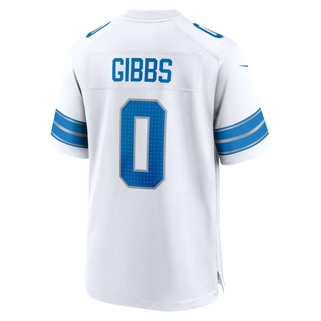 Detroit Lions Jahmyr Gibbs Nike White Game Player Jersey