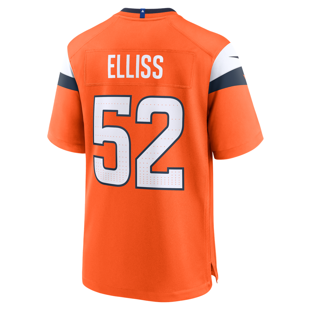 Denver Broncos Jonah Elliss Nike Orange Team Game Jersey
