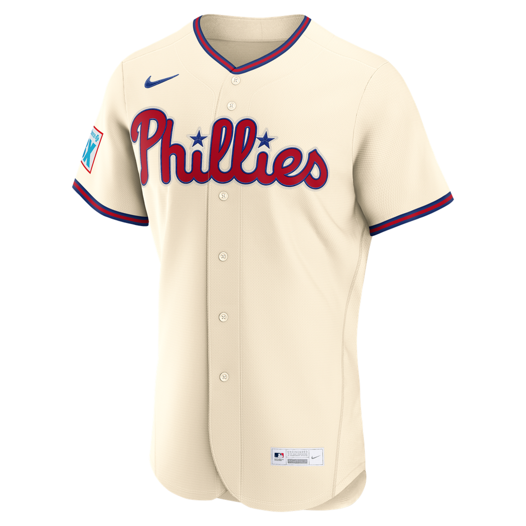 Philadelphia Phillies Bryce Harper Nike White Home Authentic Sponsor Patch Jersey