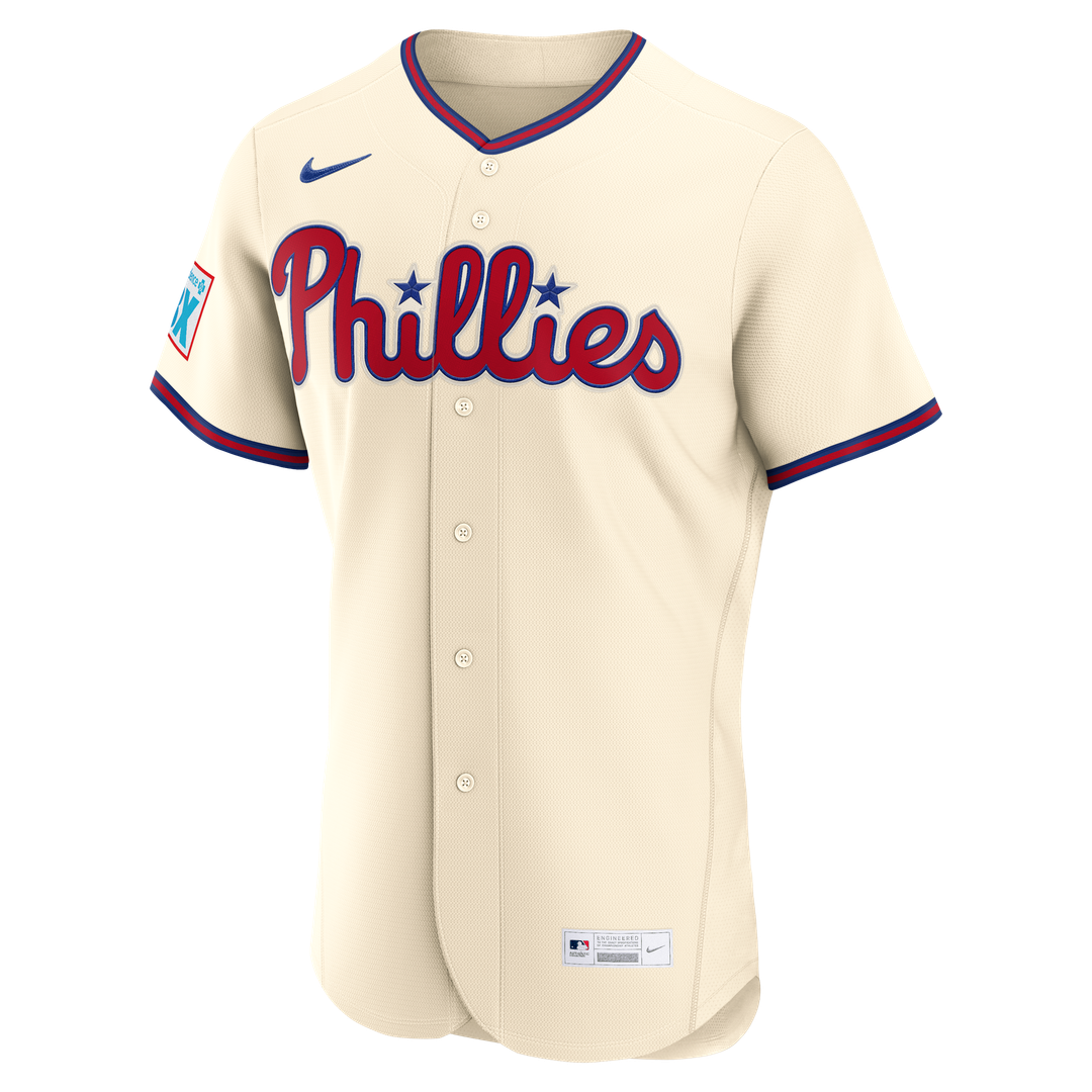 Philadelphia Phillies Bryce Harper Nike Cream Alternate Authentic Sponsor Patch Jersey