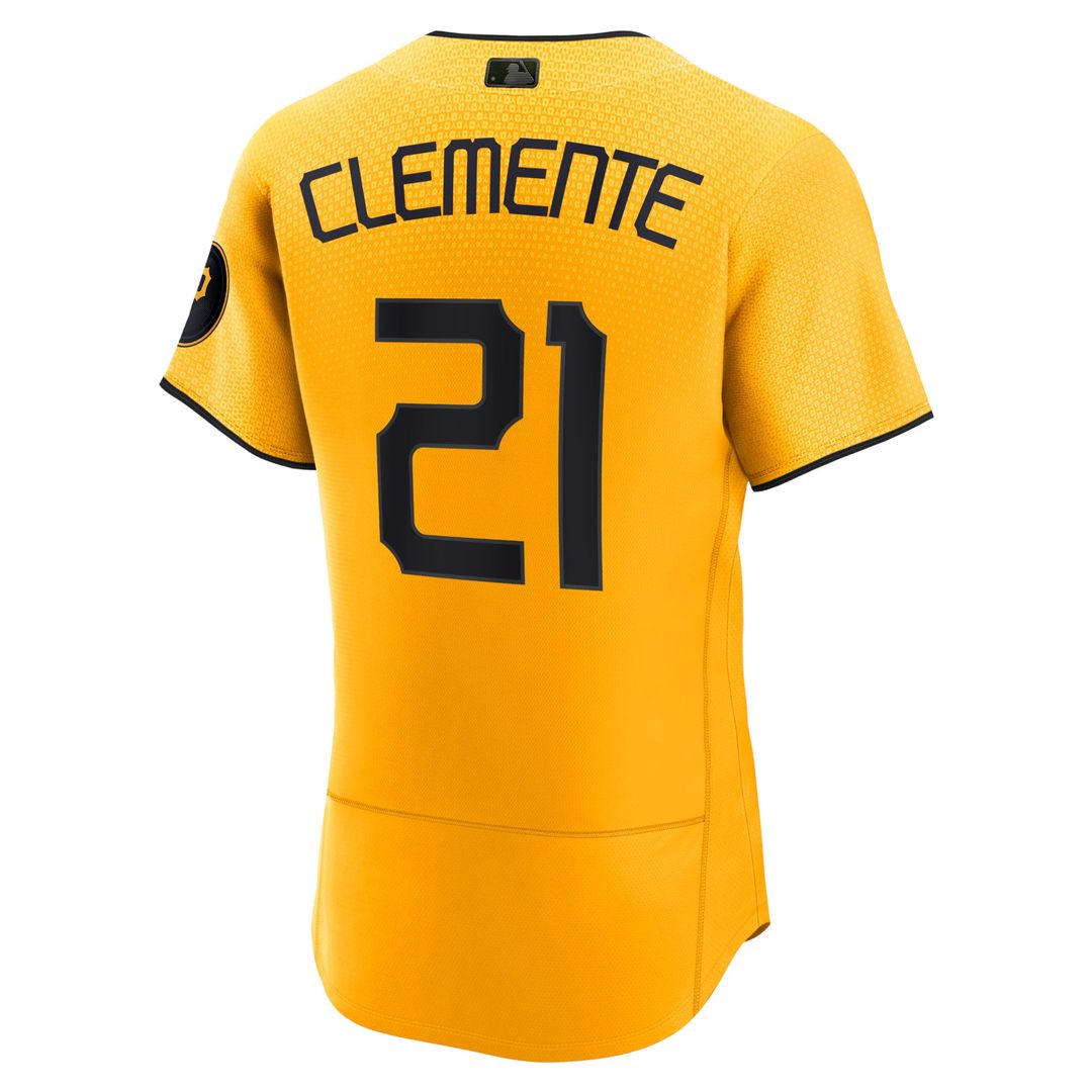 Pittsburgh Pirates Roberto Clemente Nike Gold City Connect Authentic Player Jersey