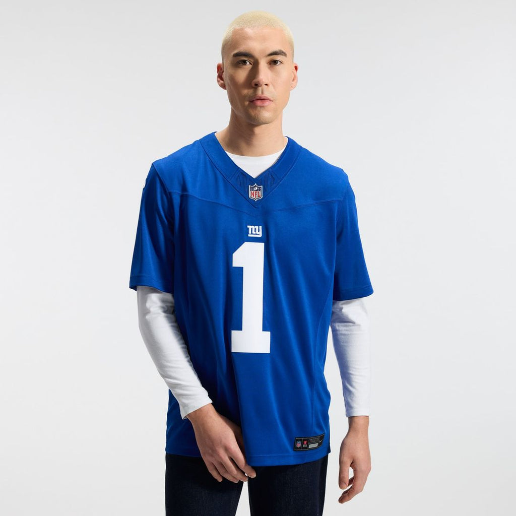 New York Giants Malik Nabers Nike Royal Team Vapor F.U.S.E. Stitched Limited Jersey
