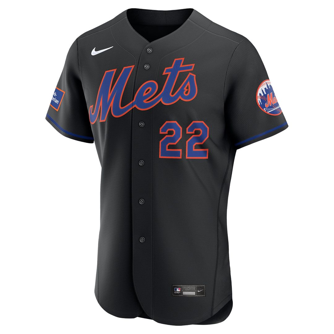 New York Mets Juan Soto Nike Black Alternate Authentic Sponsor Patch Jersey