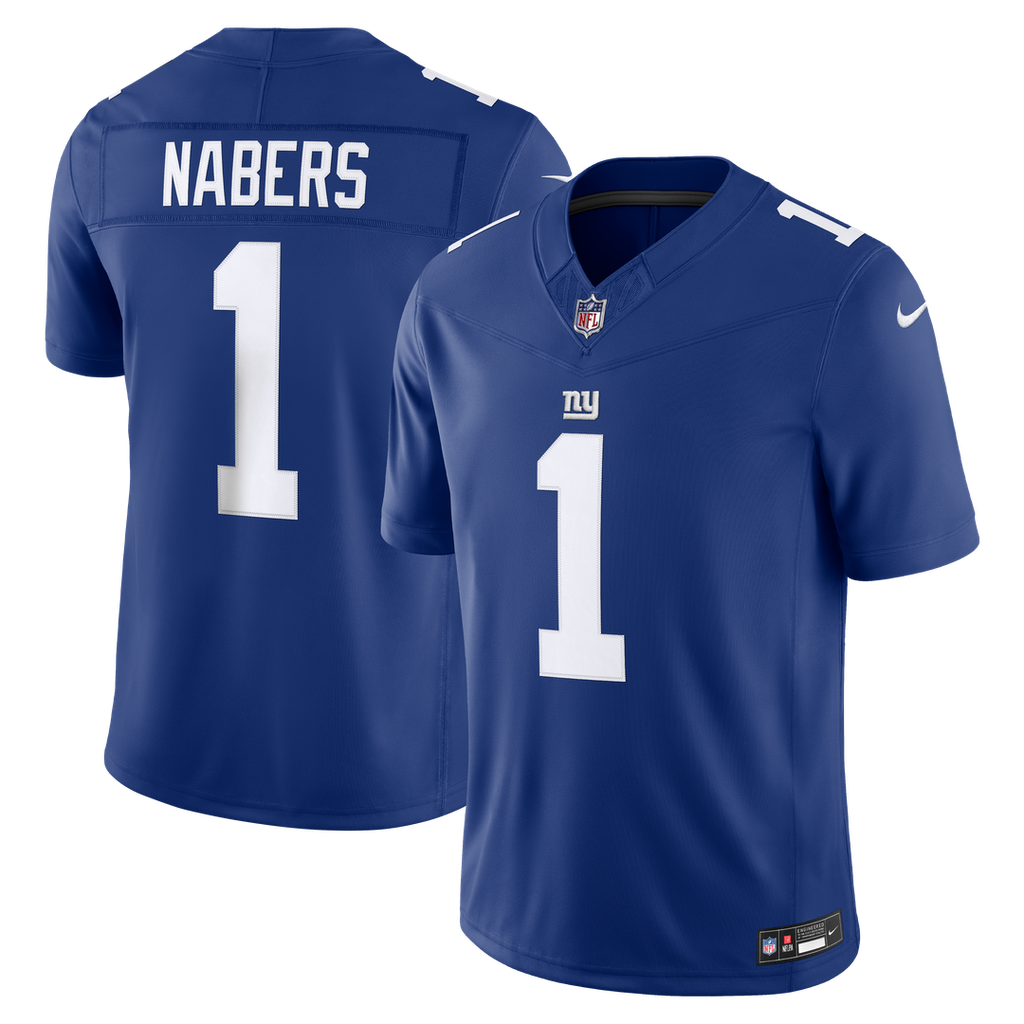 New York Giants Malik Nabers Nike Royal Team Vapor F.U.S.E. Stitched Limited Jersey