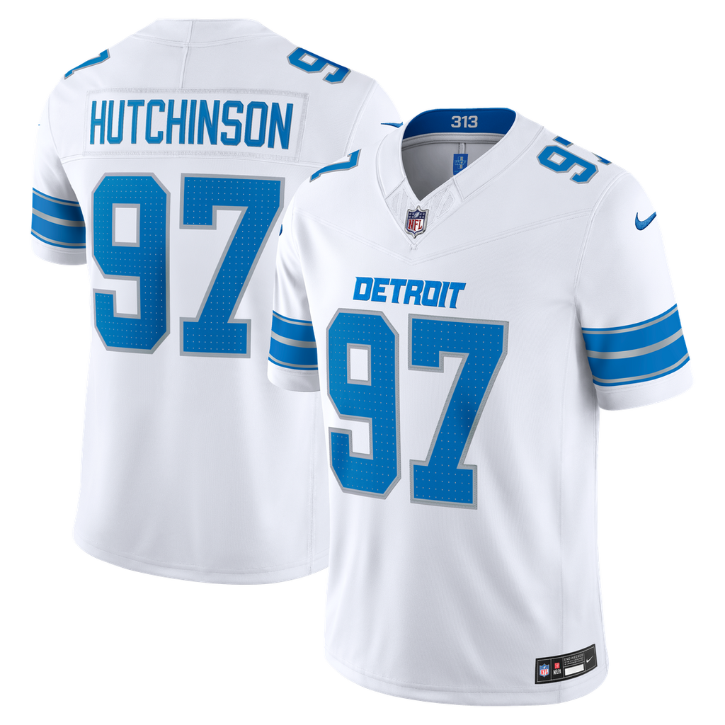 Detroit Lions Aidan Hutchinson Nike White Vapor F.U.S.E. Stitched Limited Jersey