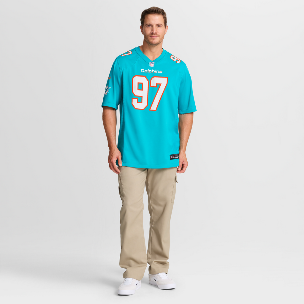 Miami Dolphins Rashard Lawrence Nike Aqua Team Game Jersey