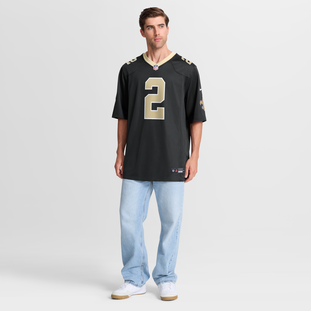 New Orleans Saints Spencer Rattler Nike Black Team Game Jersey