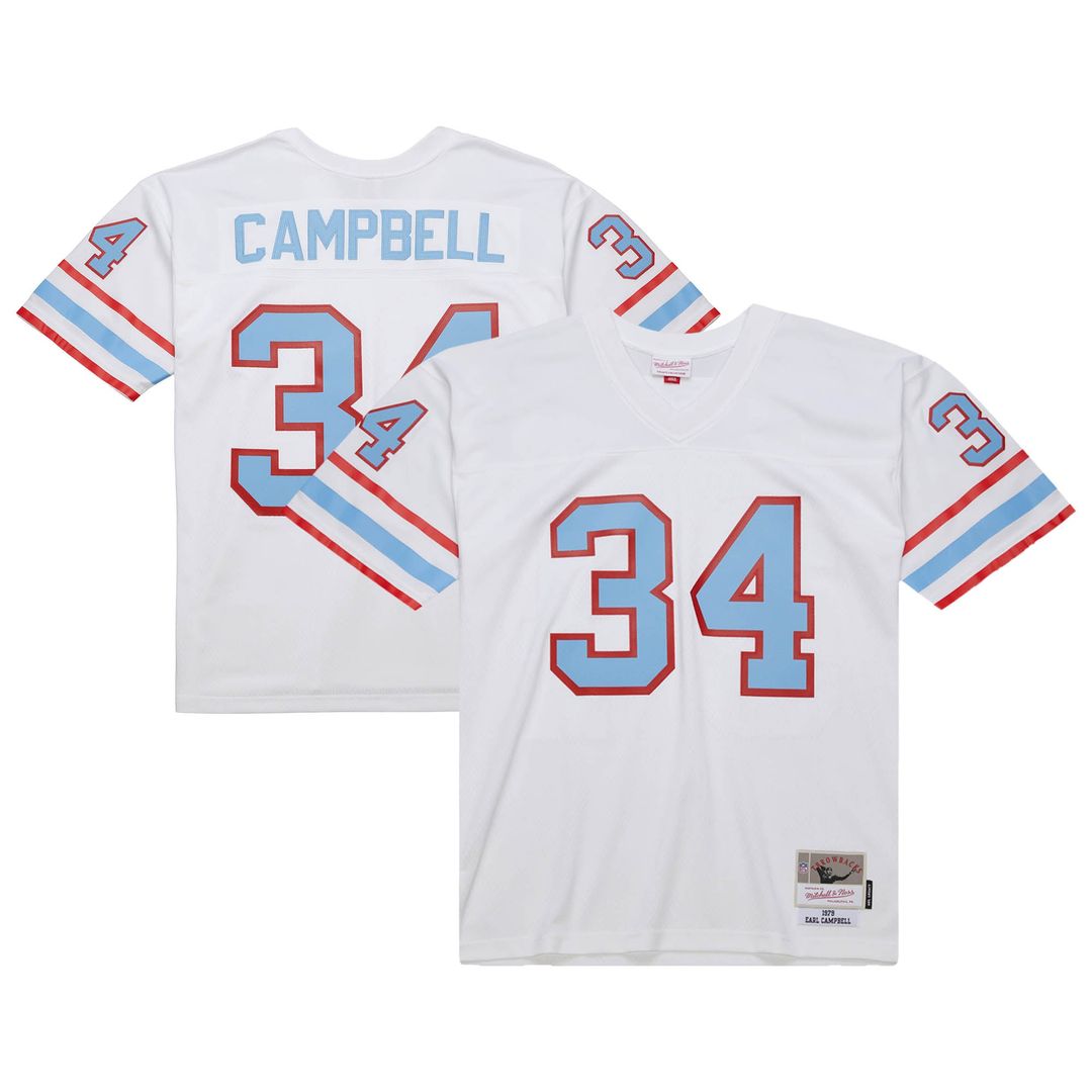 Houston Oilers Earl Campbell Mitchell & Ness White 1979 Legacy Replica Jersey