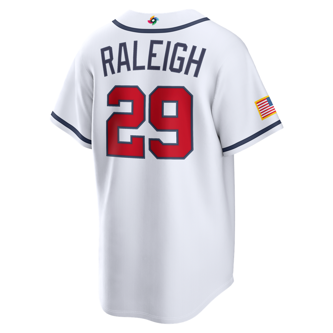 USA Baseball Cal Raleigh Nike White 2026 World Baseball Classic Home Stadium Jersey