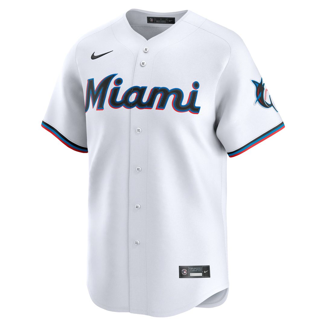 Miami Marlins Nike White Home Limited Custom Jersey