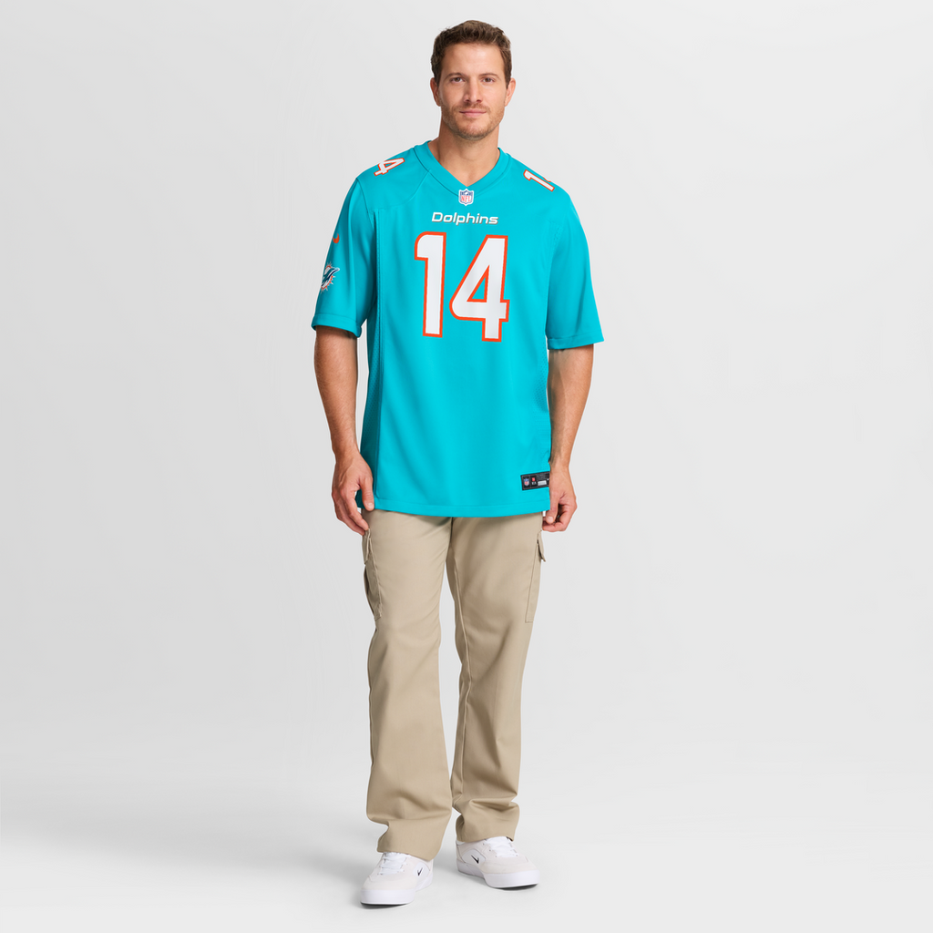 Miami Dolphins Quinn Ewers Nike Aqua Team Game Jersey