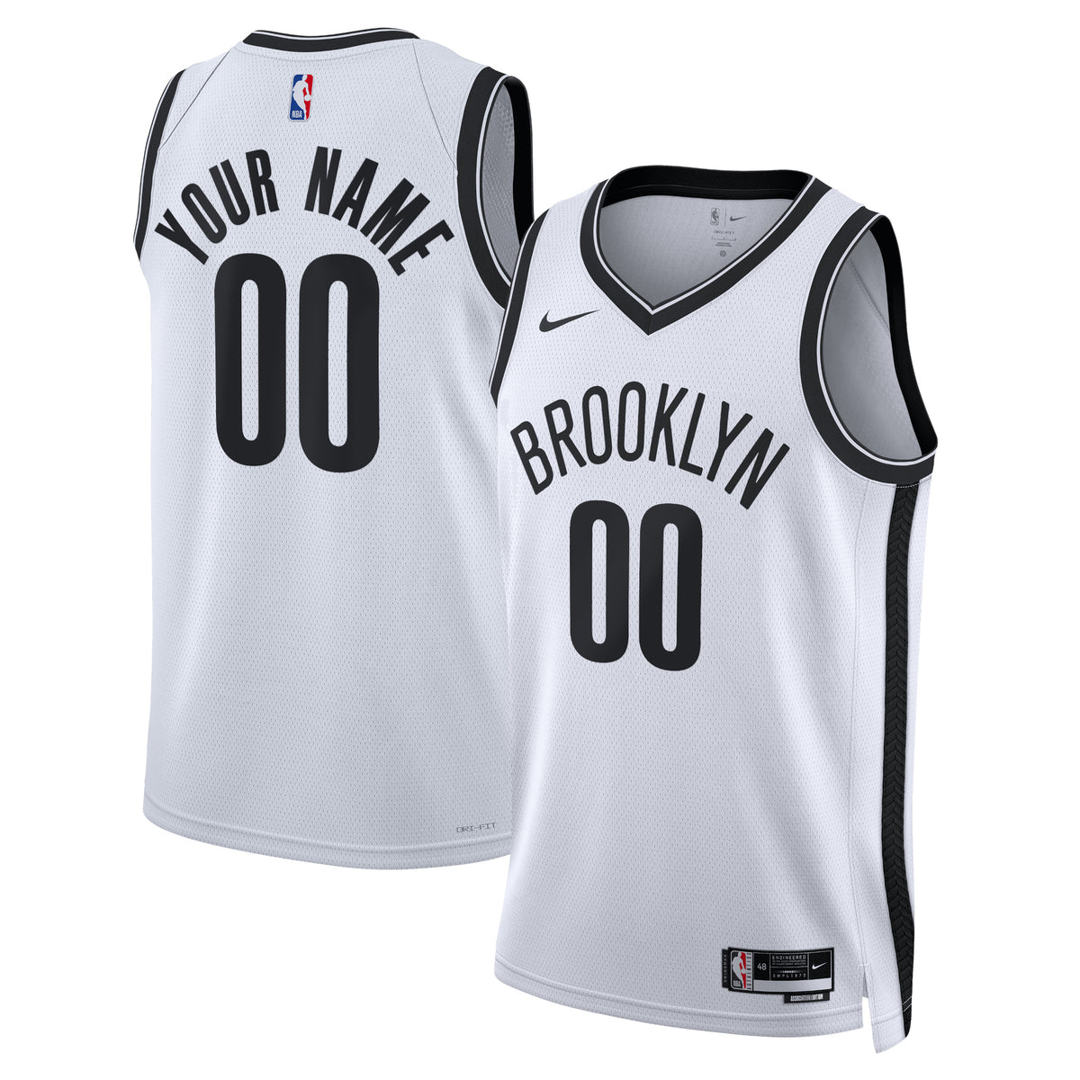 Brooklyn Nets Nike Association Swingman Jersey - Custom - Unisex
