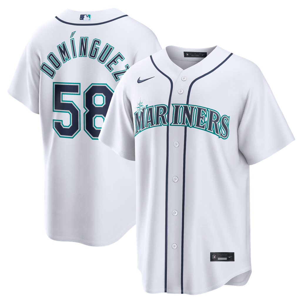 Seattle Mariners Seranthony Domínguez Nike White Home Replica Jersey