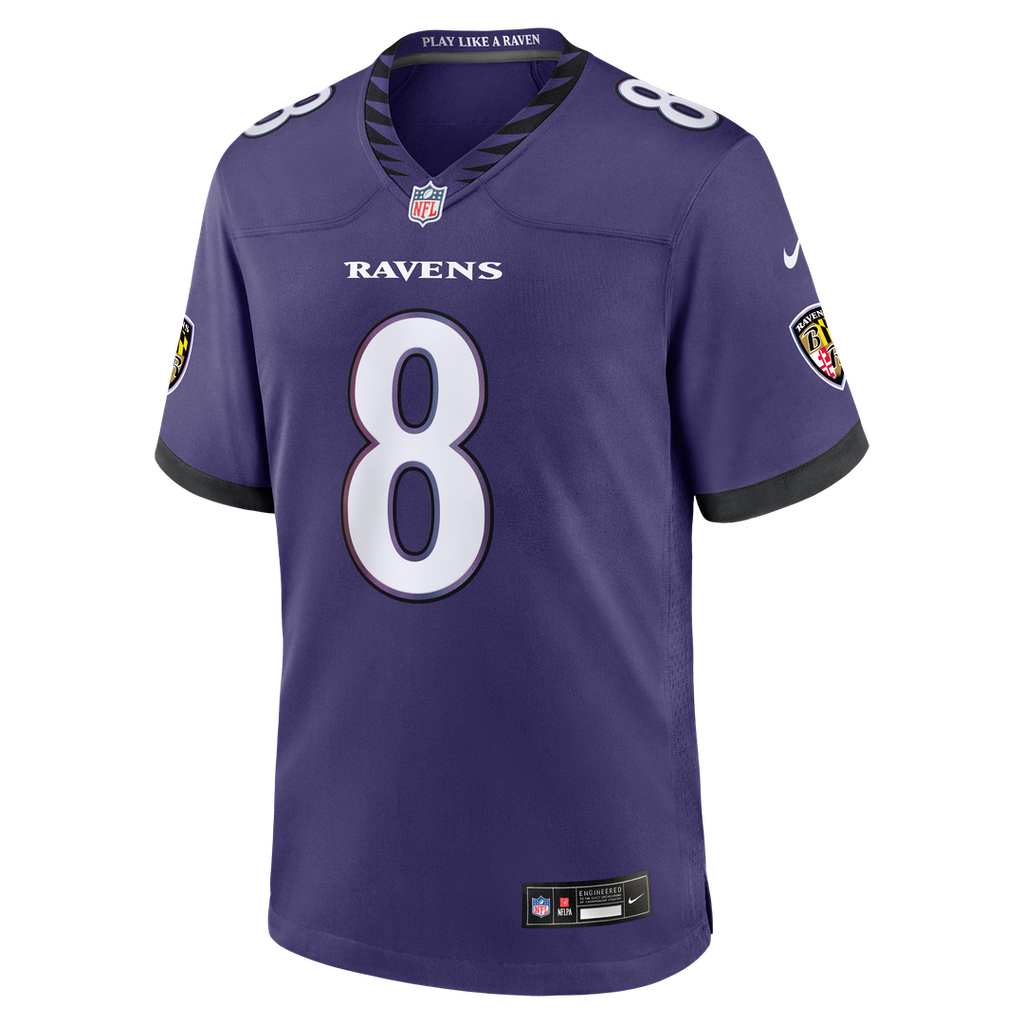 Baltimore Ravens Lamar Jackson Nike Purple Team Game Jersey